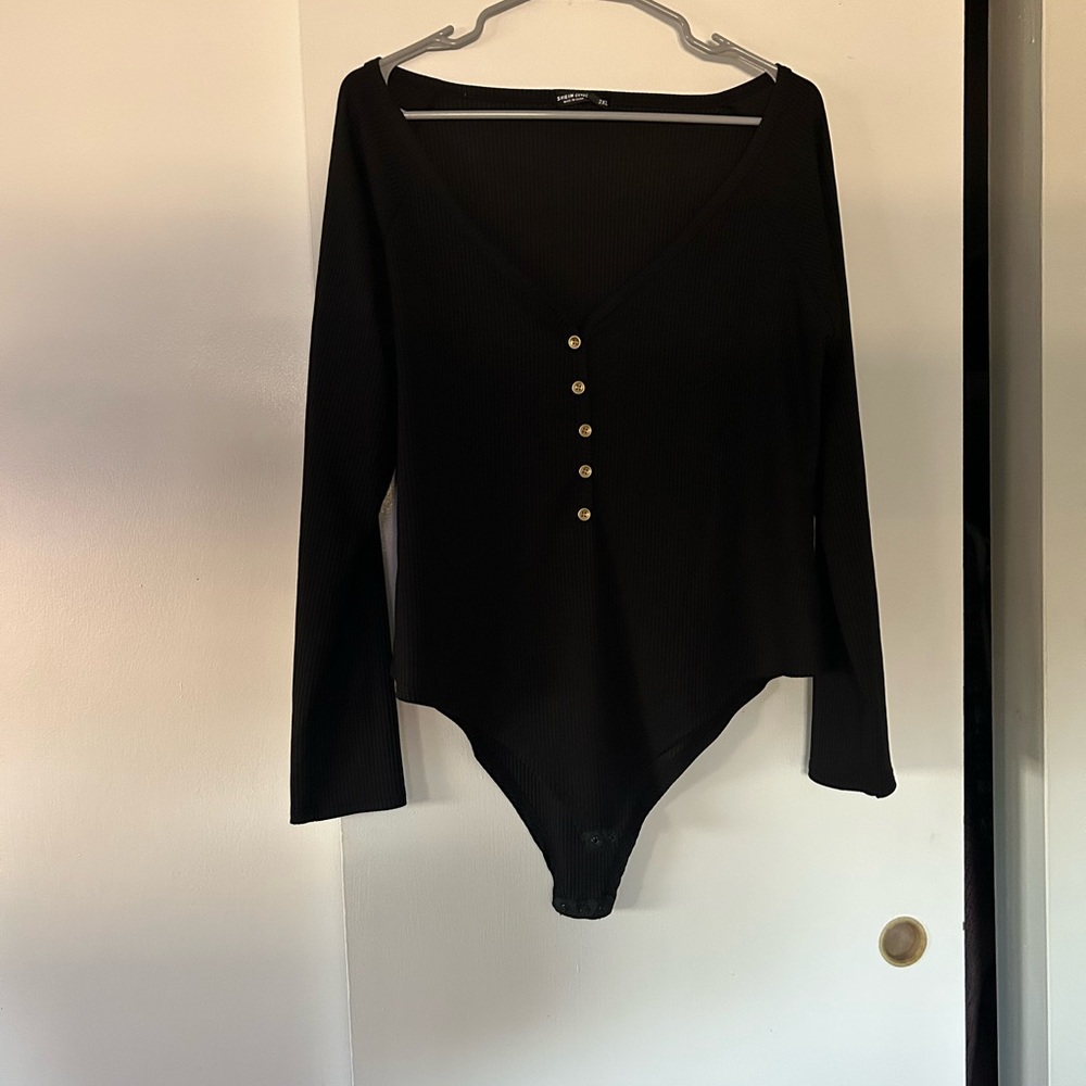 SHEIN long sleeve, low neck line, bodysuit